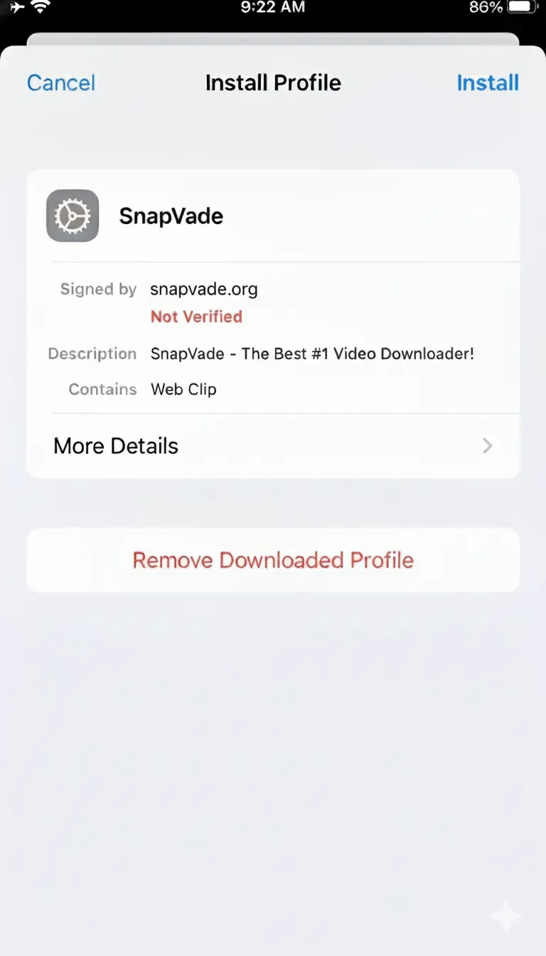 Installing the SnapVade profile
